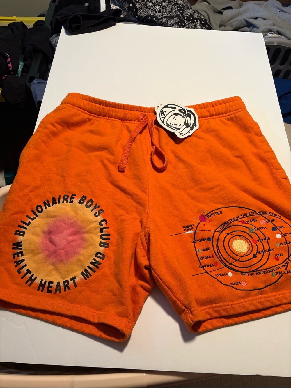 Billionaire Boys Club Orange Planet Graphic Athletic Shorts
